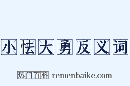 小怯大勇反义词是什么意思的图片